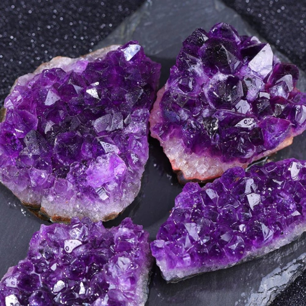 80-100g Amethyst Crystal Cluster Specimens Healing Reiki Home Office Ornament